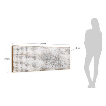 Čelo postele z mangového dreva v bielo-prírodnej farbe 174x60 cm Kron - Kave Home – Obrázok 6