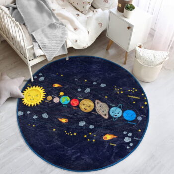 Tmavomodrý detský koberec ø 100 cm Comfort – Mila Home - Image 7