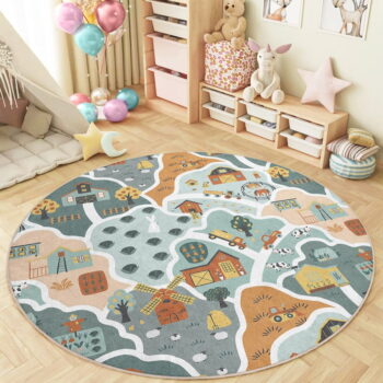 Prateľný detský hrací koberec ø80 cm Farmer's Life – Mila Home - Image 3