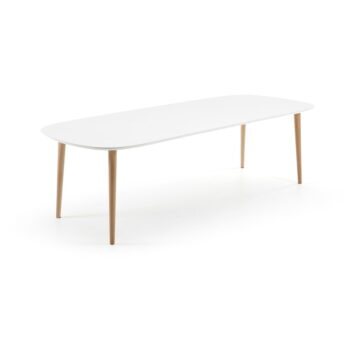 Biely rozkladací jedálenský stôl s bielou doskou 100x160 cm Oqui – Kave Home - Image 5
