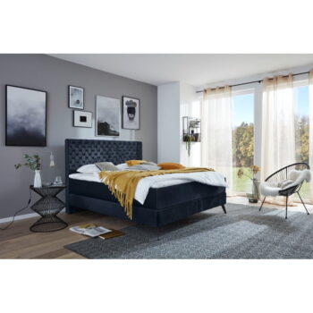 Tmavomodrá boxspring posteľ 160x200 cm La Maison - Meise Möbel - Image 2