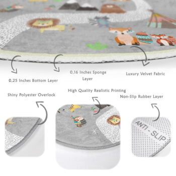 Sivý detský koberec ø 80 cm Comfort – Mila Home - Image 8