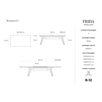 Rozkladací jedálenský stôl Windsor & Co Sofas Frida – Obrázok 9