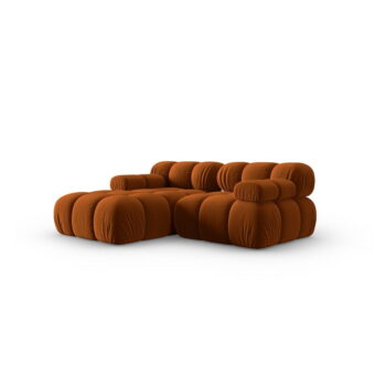 Oranžová zamatová pohovka 191 cm Bellis – Micadoni Home - Image 3