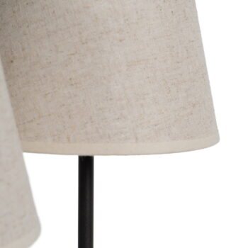 Čierno-krémová stojacia lampa s textilným tienidlom (výška 138 cm) – Ixia – Obrázok 6