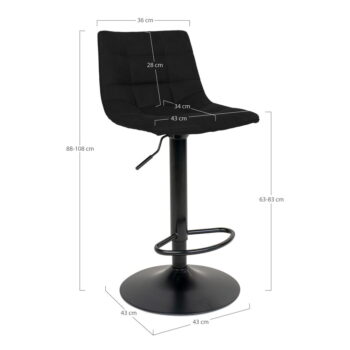 Čierne barové stoličky v súprave 2 ks 88 cm Middelfart – House Nordic - Image 5