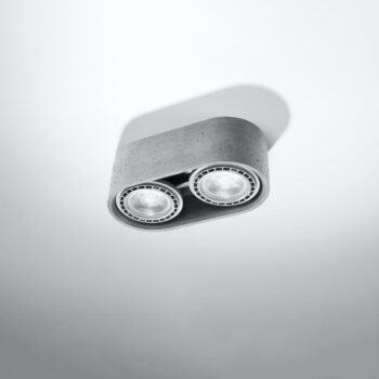 Sivé bodové svietidlo 27x14 cm Spattio - Nice Lamps - Image 2