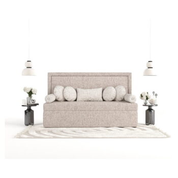 Svetlohnedá čalúnená jednolôžková posteľ 90x200 cm Scala – Maison de Rêve – Obrázok 7