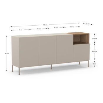Krémová komoda 180x80 cm Cailin – Marckeric - Image 8