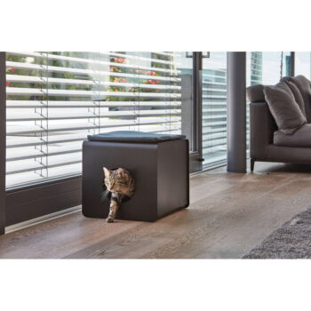 Čierny mačací záchod 41x54,5 cm Sito Black – MiaCara - Image 3
