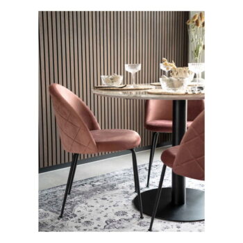 Okrúhly jedálenský stôl s doskou v dekore mramoru ø 110 cm Bolzano – House Nordic - Image 7