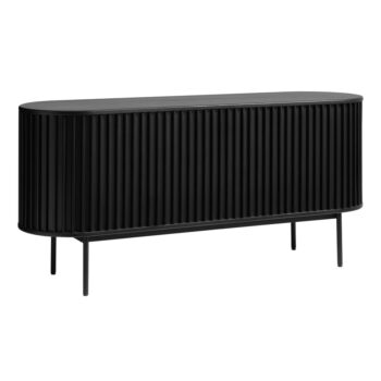 Čierna nízka komoda v dekore duba s posuvnými dverami 73x160 cm Siena – Unique Furniture - Image 8