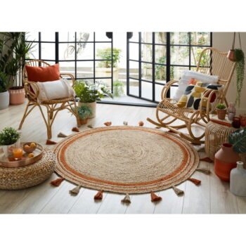 Hnedo-oranžový jutový koberec Flair Rugs Istanbul, ⌀ 150 cm – Obrázok 2