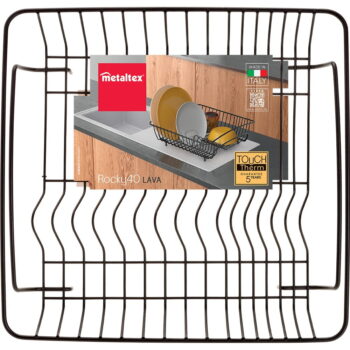 Čierny odkvapávač z antikoro ocele Metaltex Square Lava – Obrázok 3