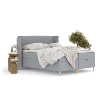 Sivá boxspring posteľ s úložným priestorom 200x200 cm Monpelli – Maison de Rêve – Obrázok 11