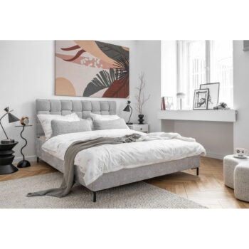 Svetlosivá čalúnená dvojlôžková posteľ s roštom 140x200 cm Eve – Miuform - Image 4