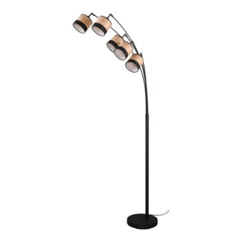 Stojacia lampa v čiernej a prírodnej farbe (výška 200 cm) Bolzano – Trio – Obrázok 6