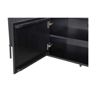 Čierny TV stolík z borovicového dreva 150x56 cm Gravure – WOOOD – Obrázok 6