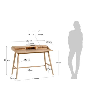 Pracovný stôl LA Forma Nalu, 60 x 110 cm – Obrázok 3