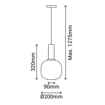 Čierne závesné svietidlo SULION Garbo, výška 127,5 cm – Obrázok 3