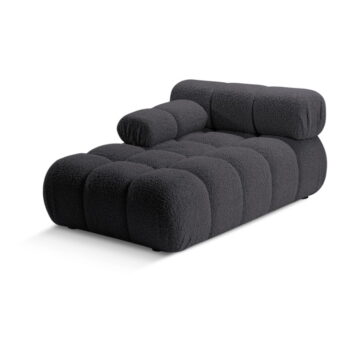 Antracitový modul pohovky z textílie bouclé (ľavý roh) Bellis – Micadoni Home – Obrázok 3
