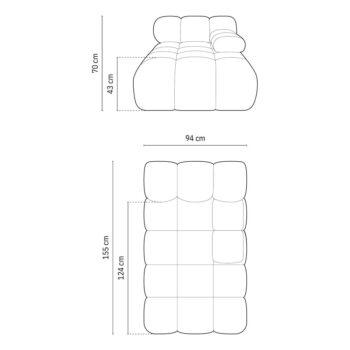 Oranžový modul pohovky z textílie bouclé (pravý roh) Bellis – Micadoni Home - Image 9
