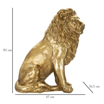 Soška z polyresínu 80 cm Lion – Mauro Ferretti - Image 2