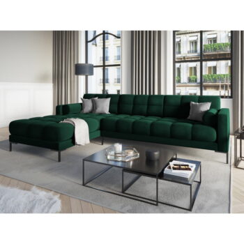 Tmavozelená zamatová rohová pohovka Cosmopolitan Design Bali, ľavý roh - Image 8