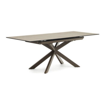 Hnedý rozkladací jedálenský stôl s keramickou doskou 90x160 cm Atminda – Kave Home - Image 6