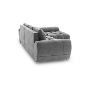 Sivá rozkladacia rohová pohovka so zamatovým poťahom Windsor & Co Sofas Nuage, pravý roh - Image 2