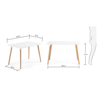 Jedálenský stôl z bukového dreva Kave Home Daw, 120 x 75 cm – Obrázok 4