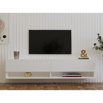 Biely TV stolík 141x31x30 cm Arges – Kalune Design - Image 5