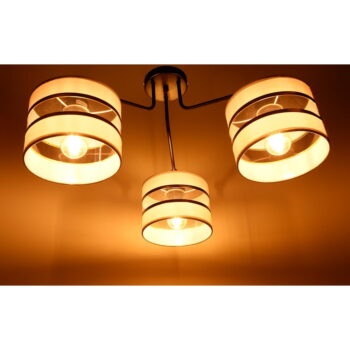 Biele stropné svietidlo s textilným tienidlom ø 20 cm Andy – Candellux Lighting - Image 3