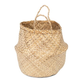 Svetlý úložný košík z morskej trávy Compactor, ⌀ 36 cm - Image 5