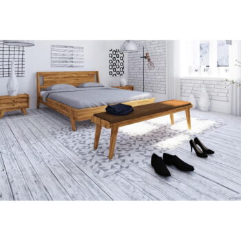 Lavica z dubového dreva s oranžovým sedákom Retro - The Beds – Obrázok 4