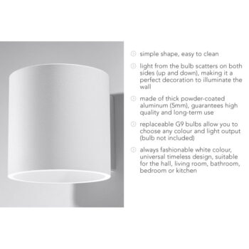 Biele nástenné svietidlo Nice Lamps Roda - Image 10