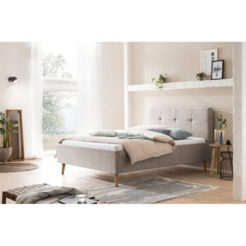 Sivohnedá čalúnená dvojlôžková posteľ 140x200 cm Smart – Meise Möbel - Image 7