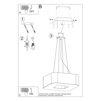 Čierne závesné svietidlo s textilným tienidlom Piano – Nice Lamps - Image 7