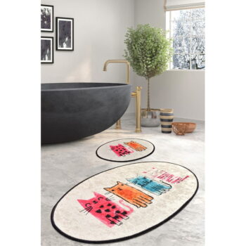 Svetlohnedé kúpeľňové predložky v súprave 2 ks 60x100 cm Baby Cats – Foutastic - Image 2