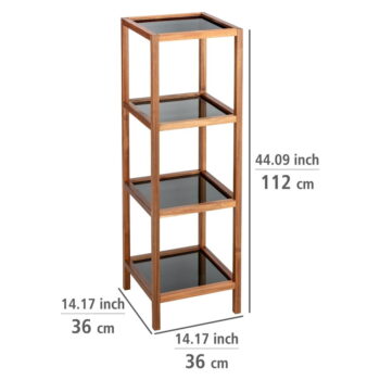 Sklenený kúpeľňový regál v čierno-prírodnej farbe 36x112 cm Fondi – Wenko – Obrázok 7