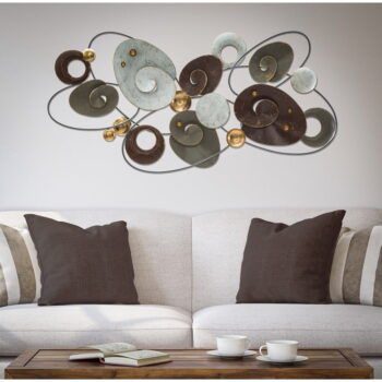 Kovová závesná dekorácia Mauro Ferretti Planet, 120 x 58 cm - Image 2