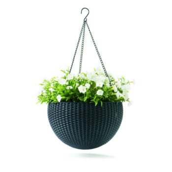 Plastový závesný a nástenný  kvetináč ø 35 cm Hangingsphere – Keter - Image 2