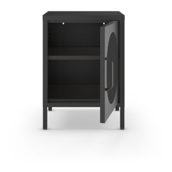 Čierny kovový nočný stolík Diora – Marckeric - Image 2