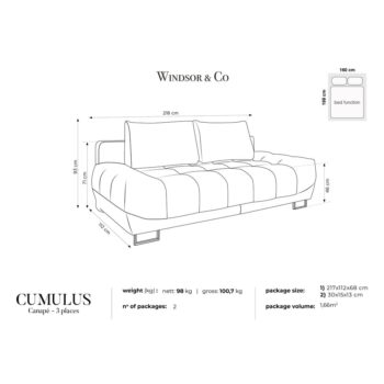 Zelená trojmiestna rozkladacia pohovka Windsor & Co Sofas Cumulus - Image 8