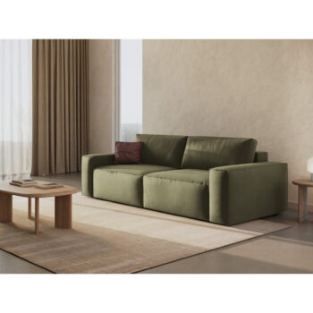 Zelená rozkladacia pohovka z textílie bouclé 247 cm Jodie – Micadoni Home - Image 2