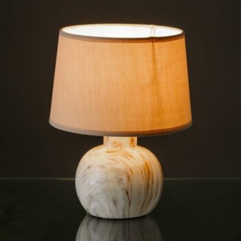 Béžová keramická stolová lampa s textilným tienidlom (výška  26,5 cm) – Casa Selección - Image 2