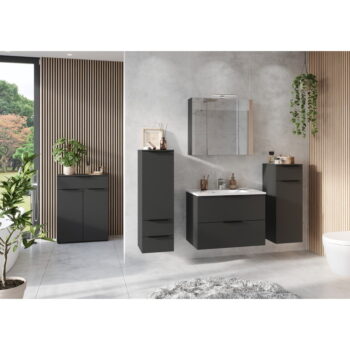 Antracitová nízka závesná skrinka s umývadlom 81x61 cm Crandon – Germania – Obrázok 6