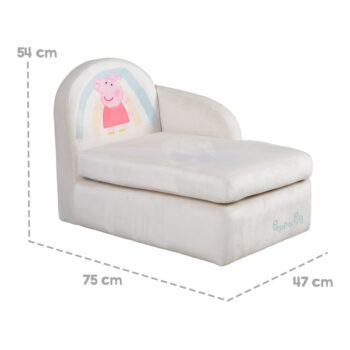 Biela zamatová detská pohovka 75 cm Peppa Pig – Roba - Image 4