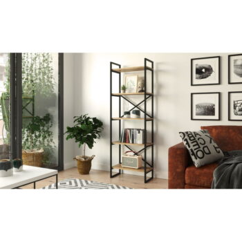 Čierny/prírodný regál v dekore borovice 58x175 cm Nicol - Kalune Design - Image 4