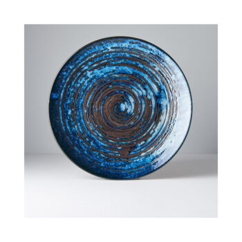 Modrý keramický tanier Mij Copper Swirl, ø 29 cm - Image 4